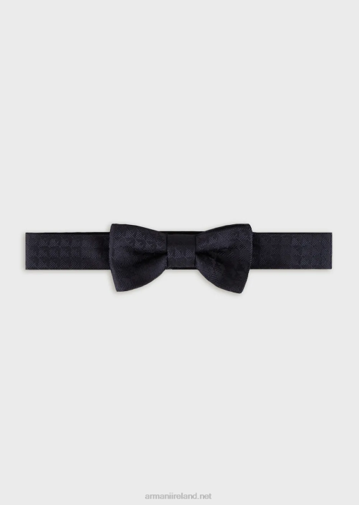 Boy 086V2732 Pure Silk Bow Tie With All-Over Jacquard Eagle Armani