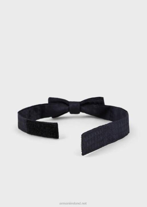 Boy 086V2732 Pure Silk Bow Tie With All-Over Jacquard Eagle Armani
