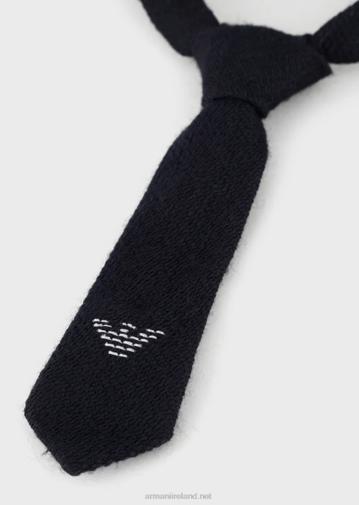Boy 086V2735 Tied Wool Tie With Topstitched Eagle Armani