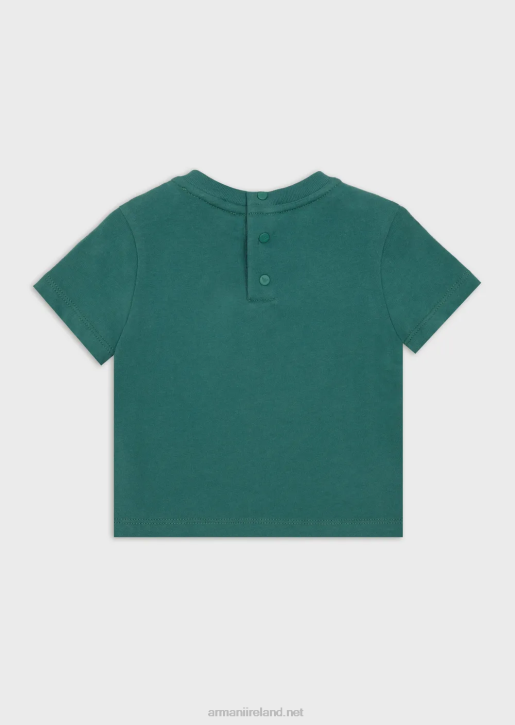 Boy 086V2686 Organic-Jersey T-Shirt With Cartoon Logo Armani Pattern