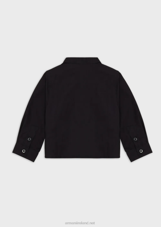 Boy 086V2692 Pima Shirt With Guru Collar And Yoke Armani Navy Blue