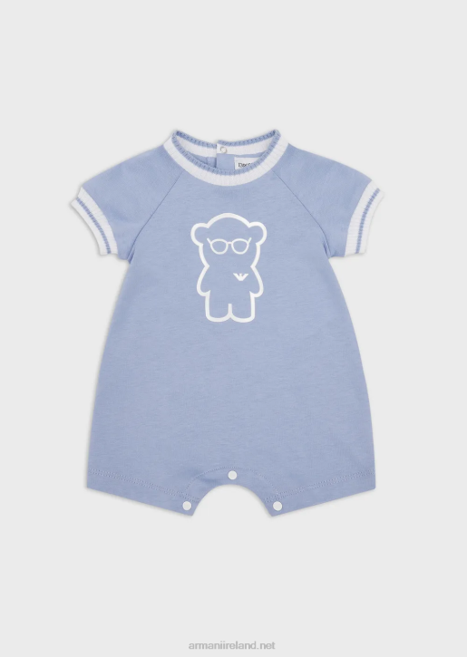 Boy 086V2699 Manga Capsule Collection Print Organic-Jersey Romper Armani Azure