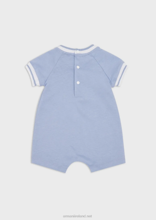 Boy 086V2699 Manga Capsule Collection Print Organic-Jersey Romper Armani Azure