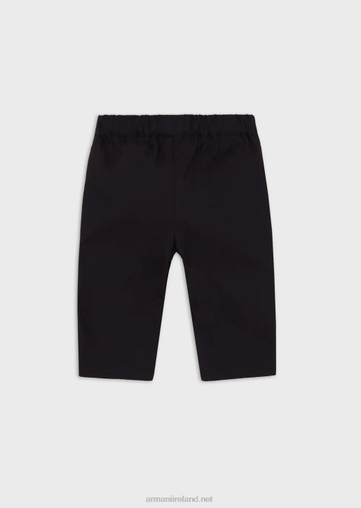 Boy 086V2707 Cotton Trousers With Elasticated Waist Armani Navy Blue