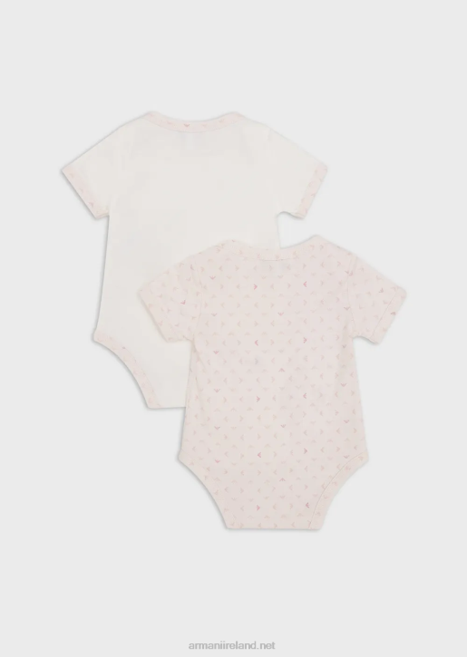 Boy 086V2720 Gift Set Of Two Bodysuits With All-Over Op-Art Eagle Armani