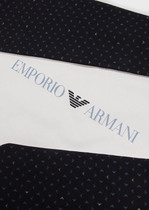 Boy 086V2721 Double-Faced Blanket With Op-Art Logo And Eagles Armani