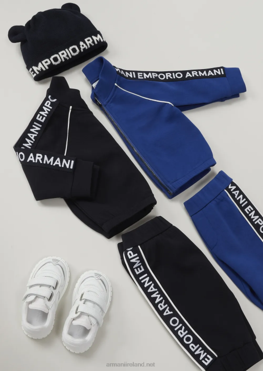 Boy 086V2725 Double-Jersey Full-Zip Tracksuit With Logo Tape Armani Navy Blue