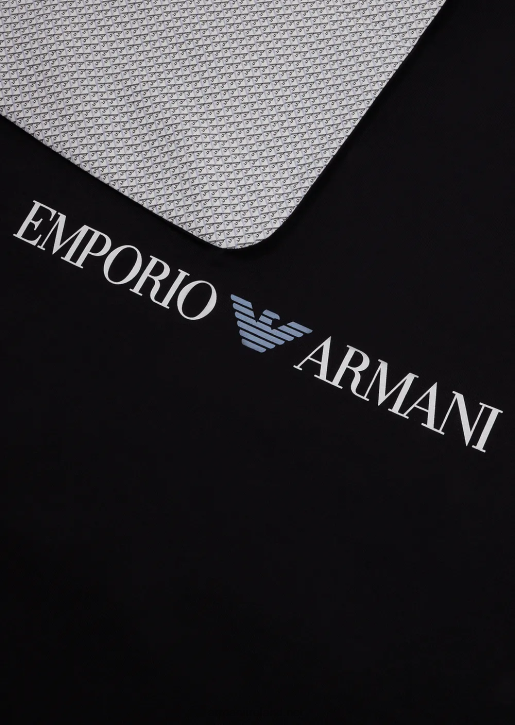 Girl 086V2639 Double-Faced Blanket With Op-Art Eagles Armani