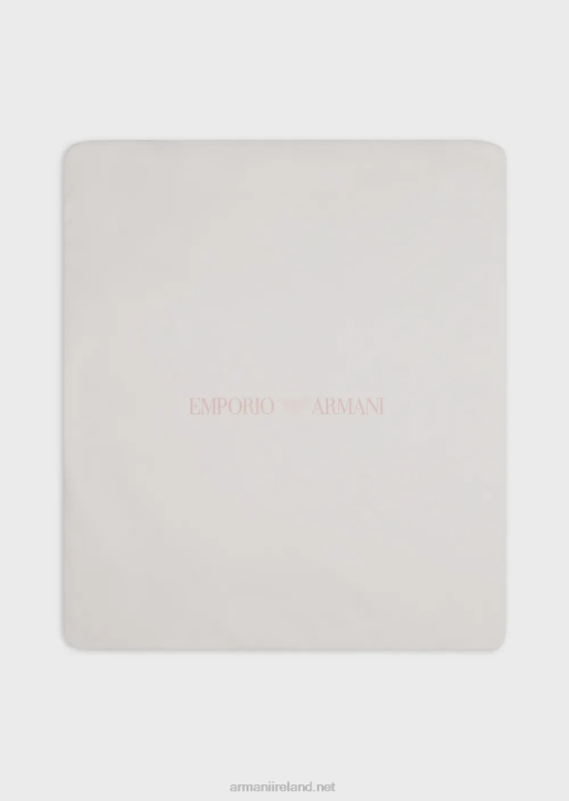 Girl 086V2640 Double-Faced Blanket With Op-Art Eagles Armani Pink