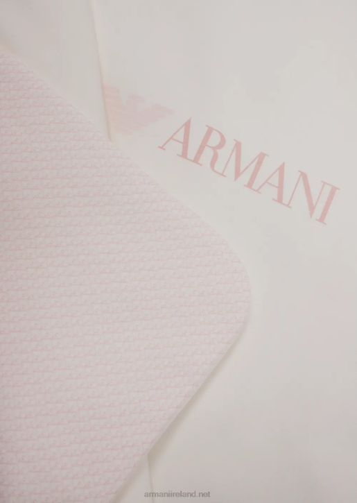 Girl 086V2640 Double-Faced Blanket With Op-Art Eagles Armani Pink