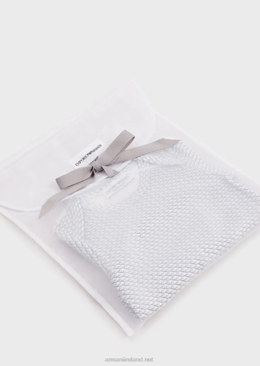 Girl 086V2634 Gift Set Of Two Bodysuits With All-Over Op-Art Eagle Armani