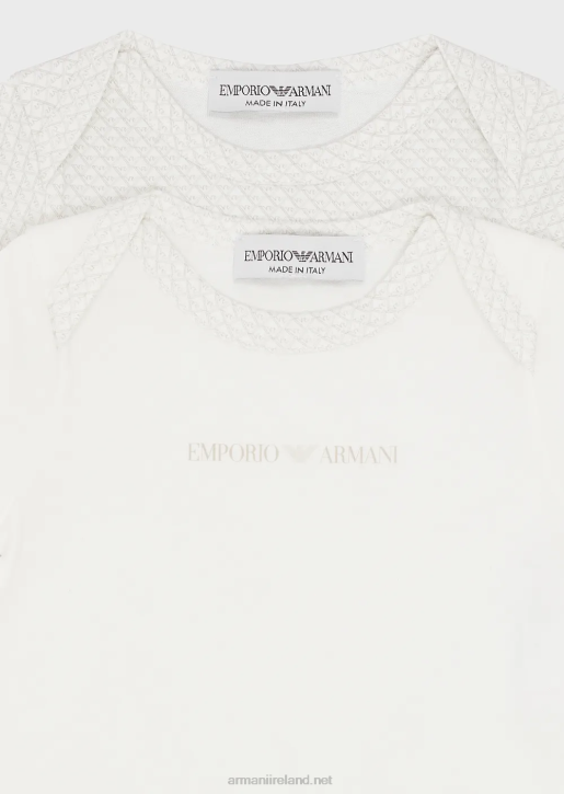 Girl 086V2636 Gift Set Of Two Bodysuits With All-Over Op-Art Eagle Armani