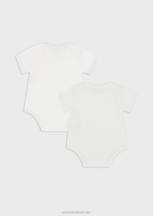 Girl 086V2636 Gift Set Of Two Bodysuits With All-Over Op-Art Eagle Armani