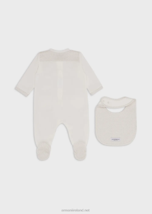 Girl 086V2642 Gift Set Consisting Of An Op-Art Eagle Bib And Onesie Armani