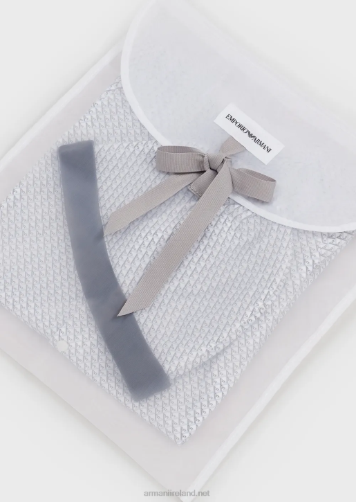 Girl 086V2648 Gift Set Consisting Of Op-Art Eagle Booties, Bib, Onesie And Beanie Armani