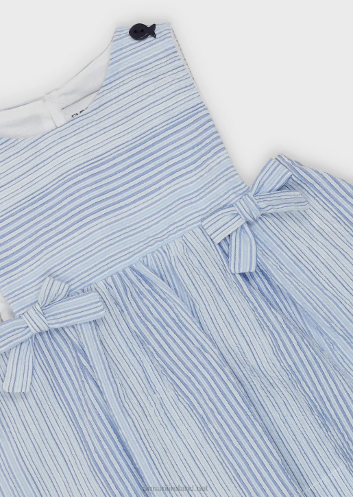 Girl 086V2656 Striped Seaside Print Dress And Shorts Set Armani