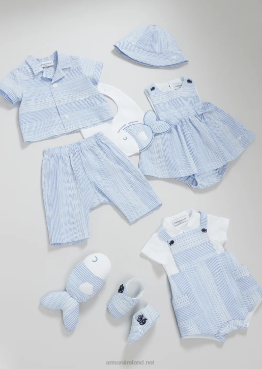 Girl 086V2656 Striped Seaside Print Dress And Shorts Set Armani