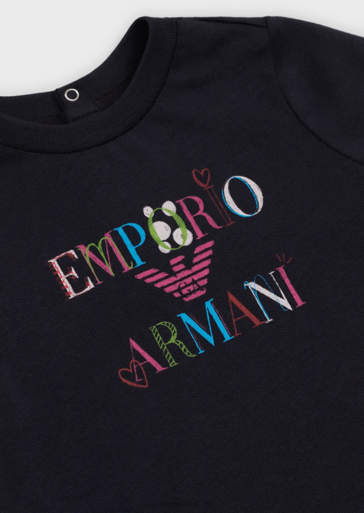 Girl 086V2659 Jersey T-Shirt With Eagle And Hearts Print Armani Pattern