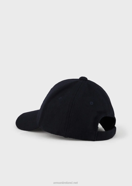 Boy 086V2484 Wool-Blend Baseball Cap With Embossed Bold Logo Embroidery Armani