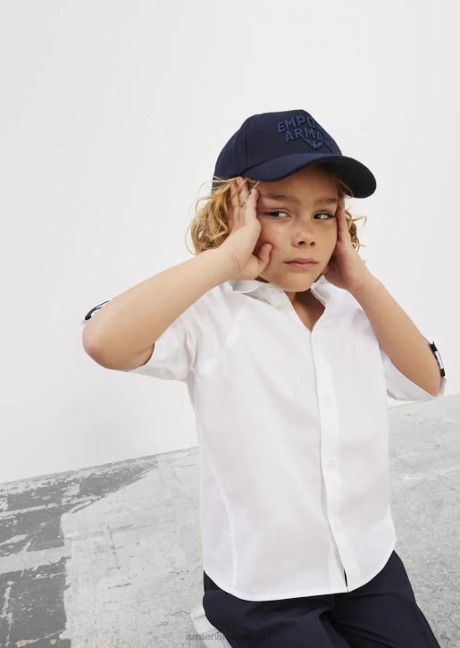 Boy 086V2484 Wool-Blend Baseball Cap With Embossed Bold Logo Embroidery Armani