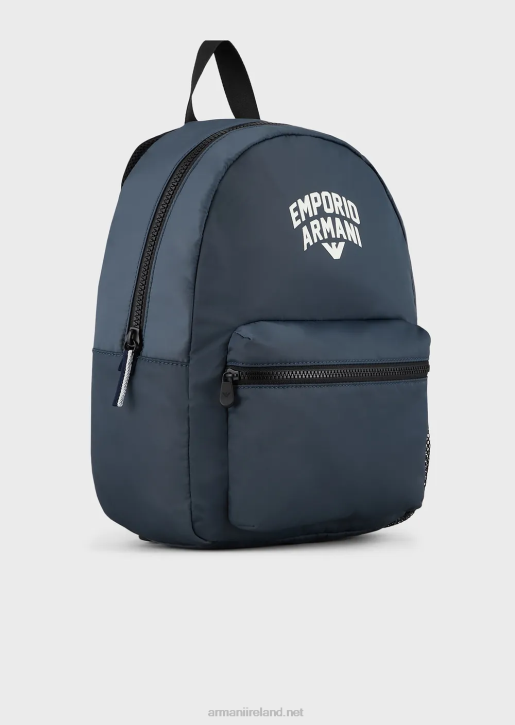 Boy 086V2493 Padded Recycled-Nylon Backpack With Logo Armani