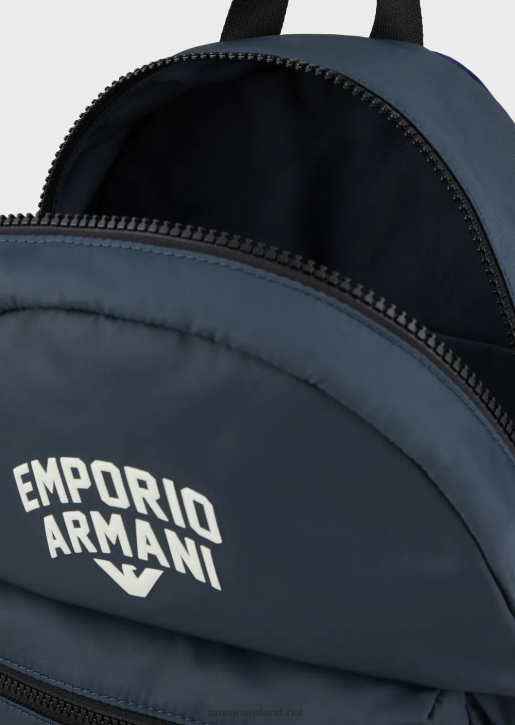 Boy 086V2493 Padded Recycled-Nylon Backpack With Logo Armani