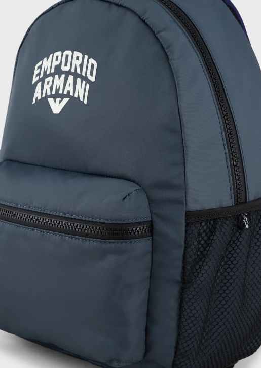 Boy 086V2493 Padded Recycled-Nylon Backpack With Logo Armani