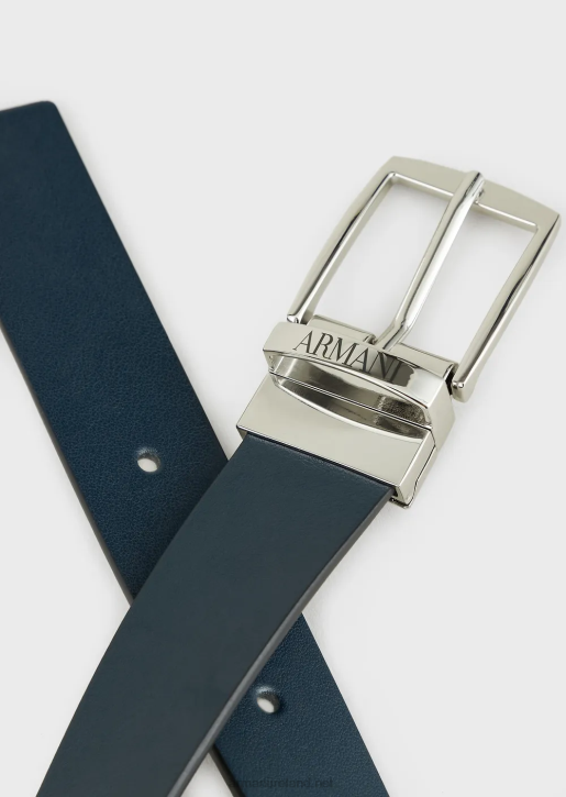 Boy 086V2494 Reversible Belt With Logo Buckle Armani Navy Blue