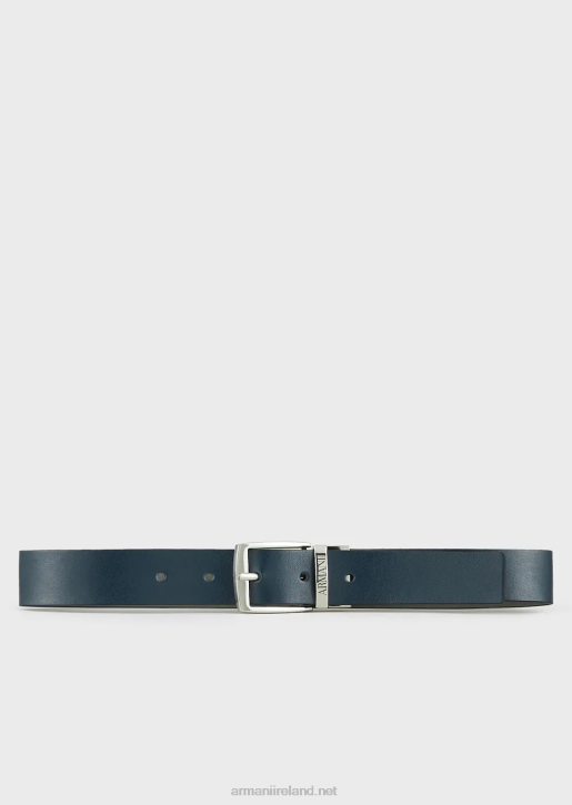 Boy 086V2494 Reversible Belt With Logo Buckle Armani Navy Blue