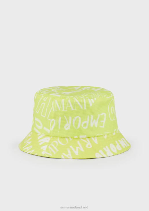 Boy 086V2503 Nylon Cloche Hat With All-Over Ea Crew Lettering Armani