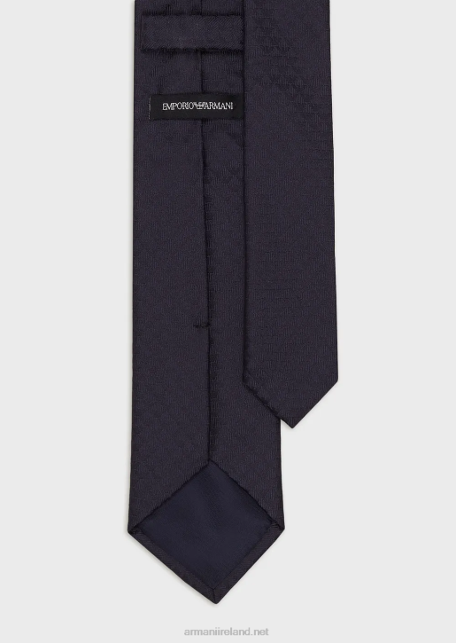 Boy 086V2508 Pure Silk Tie With All-Over Jacquard Eagle Armani