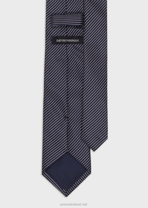 Boy 086V2509 Pure Silk Tie With Jacquard Stripes Armani
