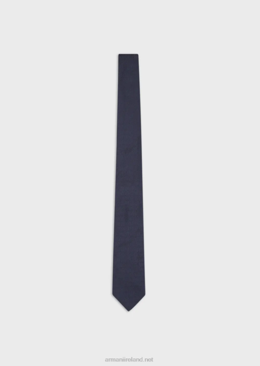 Boy 086V2510 Pure Silk Tie With All-Over Jacquard Eagle Armani