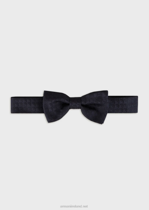 Boy 086V2511 Pure Silk Bow Tie With All-Over Jacquard Eagle Armani