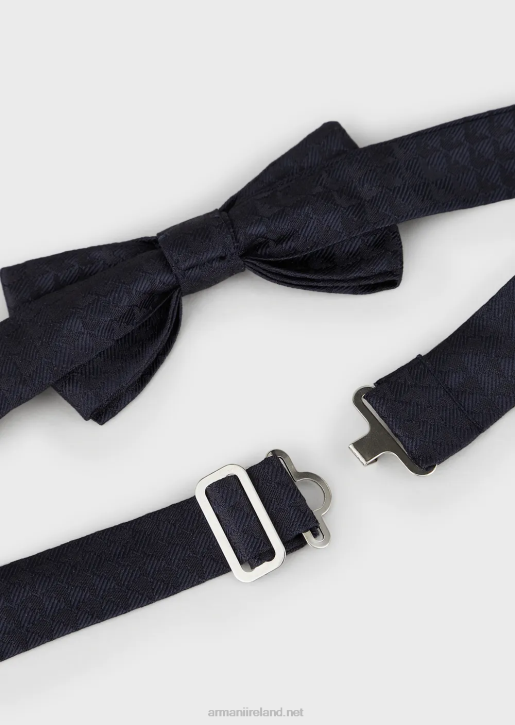 Boy 086V2511 Pure Silk Bow Tie With All-Over Jacquard Eagle Armani