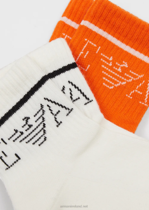 Boy 086V2375 Two-Pack Of Terrycloth Socks With Jacquard Ea Logo Armani