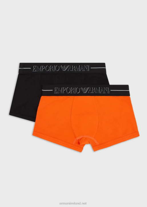 Boy 086V2376 Two-Pack Of Boxer Briefs With Logo Waistband Armani Blue