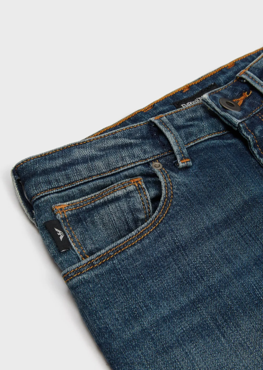 Boy 086V2378 J06 Worn-Look Denim Jeans Armani Navy Blue