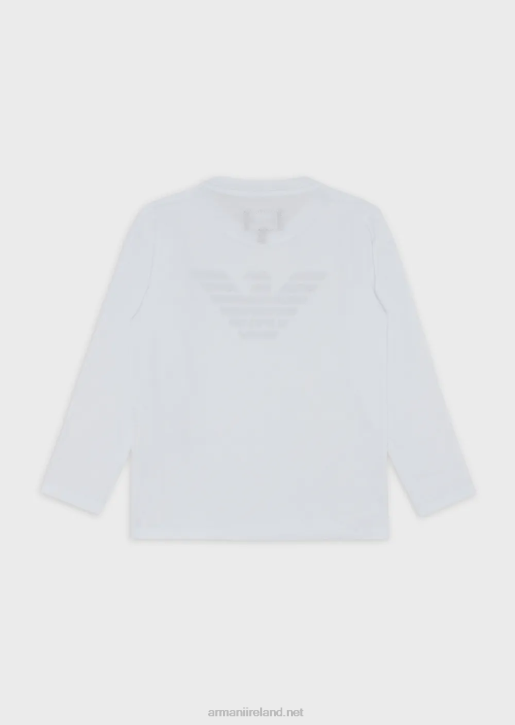 Boy 086V2388 Pima Jersey Sweater With Logo Armani