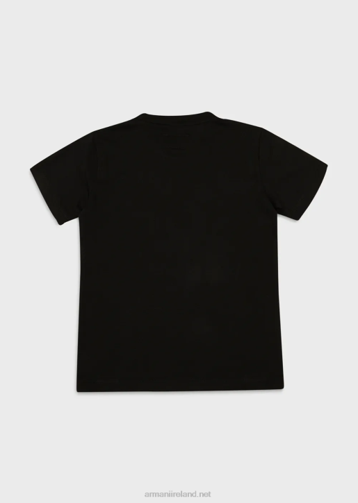 Boy 086V2390 Pima Jersey T-Shirt With Eagle Logo Armani