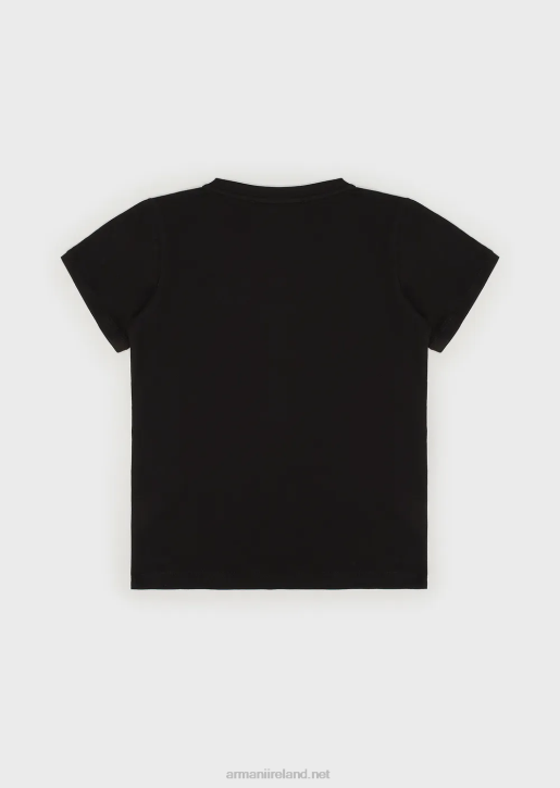 Boy 086V2393 Pima-Jersey T-Shirt With Logo Armani Black Logo