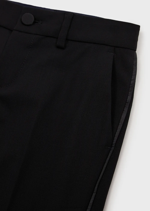 Boy 086V2395 Single-Breasted Tuxedo Suit In Light Wool With Satin Details Armani Black