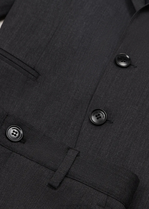 Boy 086V2396 Single-Breasted Suit In Light Virgin Wool Armani Dark Gray