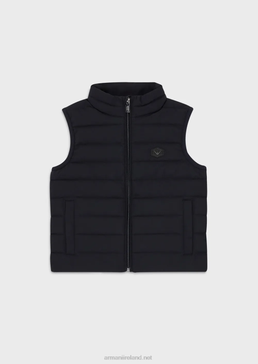 Boy 086V2400 Quilted-Nylon Puffer Gilet With Recycled Down Armani Navy Blue