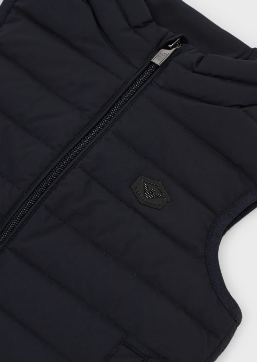 Boy 086V2400 Quilted-Nylon Puffer Gilet With Recycled Down Armani Navy Blue