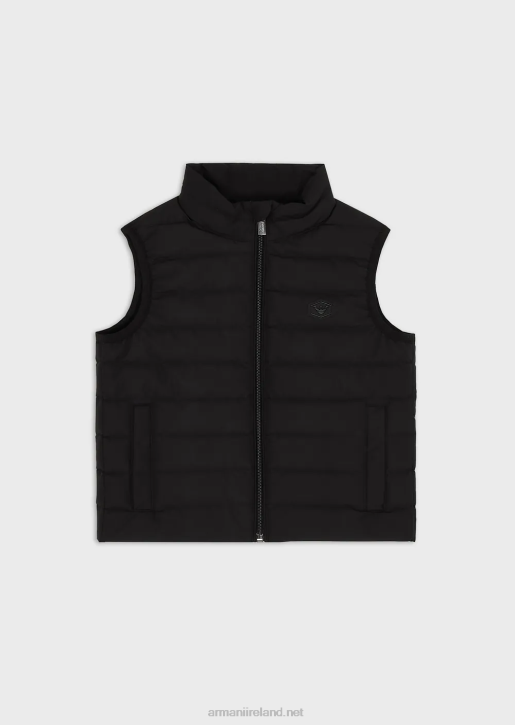 Boy 086V2401 Quilted-Nylon Puffer Gilet With Recycled Down Armani Black