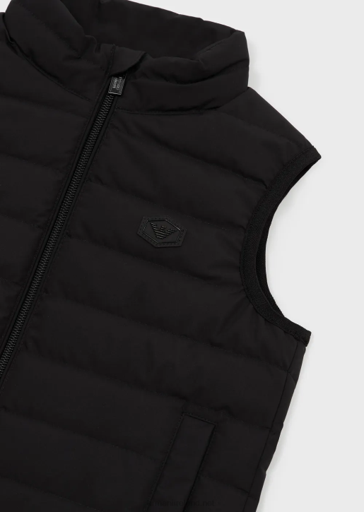 Boy 086V2401 Quilted-Nylon Puffer Gilet With Recycled Down Armani Black
