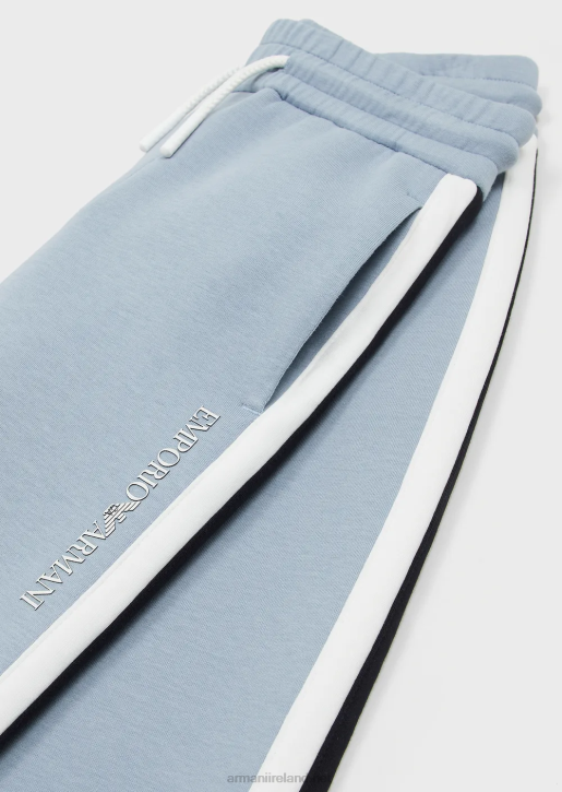 Boy 086V2418 Double-Jersey Joggers With Side Stripes Armani Azure