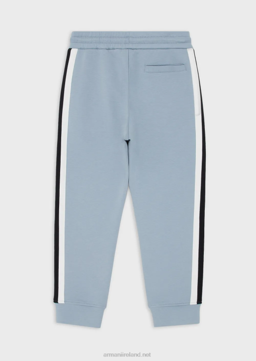 Boy 086V2418 Double-Jersey Joggers With Side Stripes Armani Azure