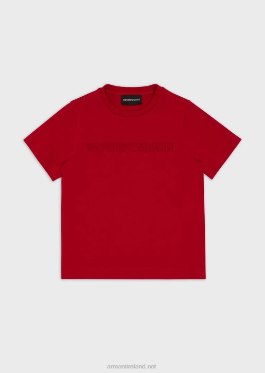 Boy 086V2426 Heavyweight Jersey T-Shirt With Emporio Armani LogoRed